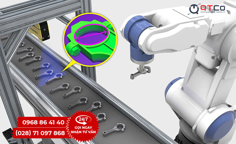 Robot su dung thi giac may kiem tra san pham